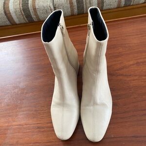 Elegant Cream Ankle Boots